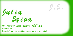 julia sziva business card